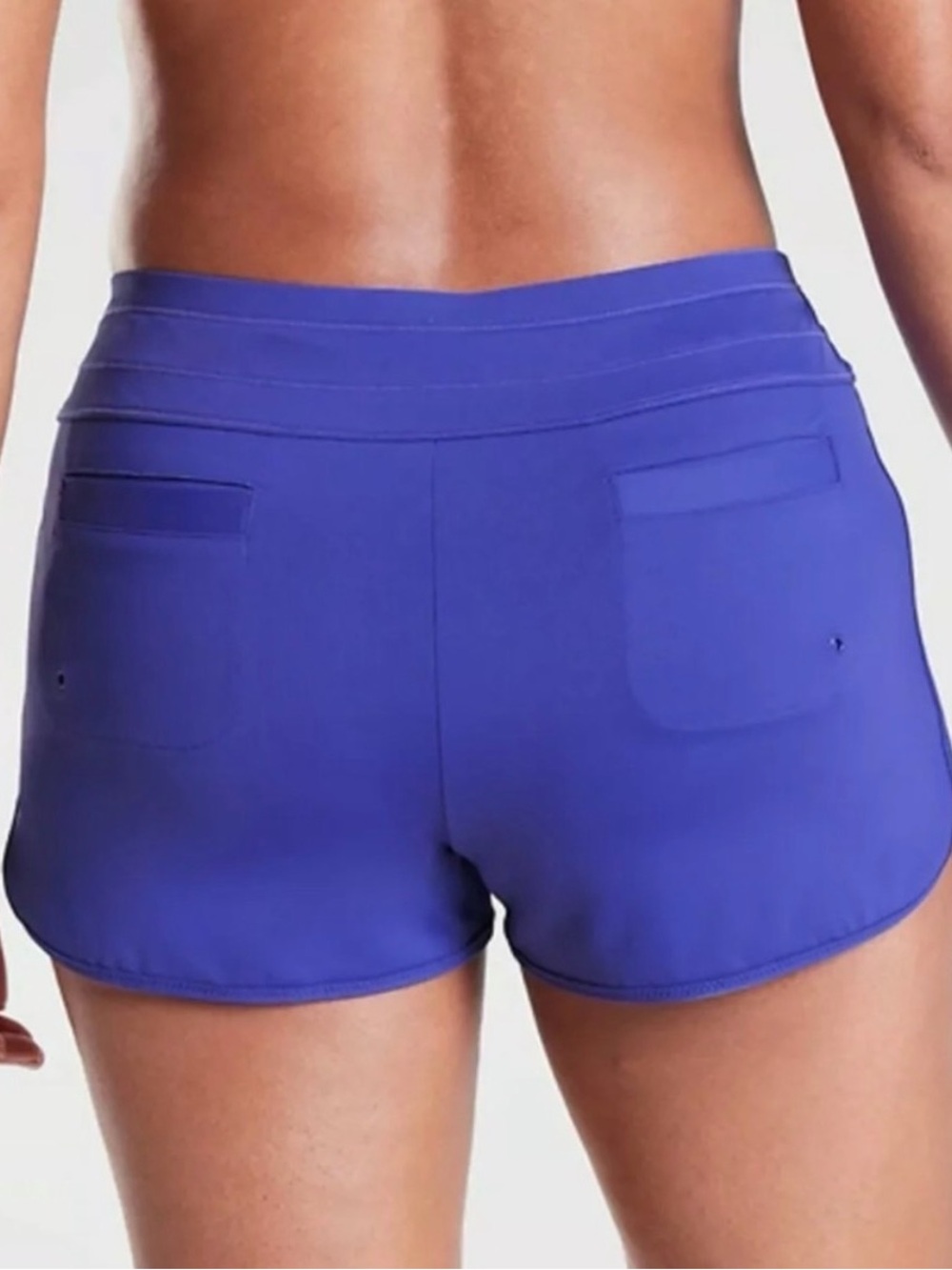 NWT Athleta Surge Swim Shorts Electric Blue Dolphin Hem Athletic Bottoms Size M - Picture 2 of 12